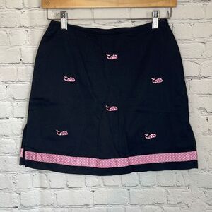 Vintage‎ Bamboo Traders Black Skort with Pink Whales size 4